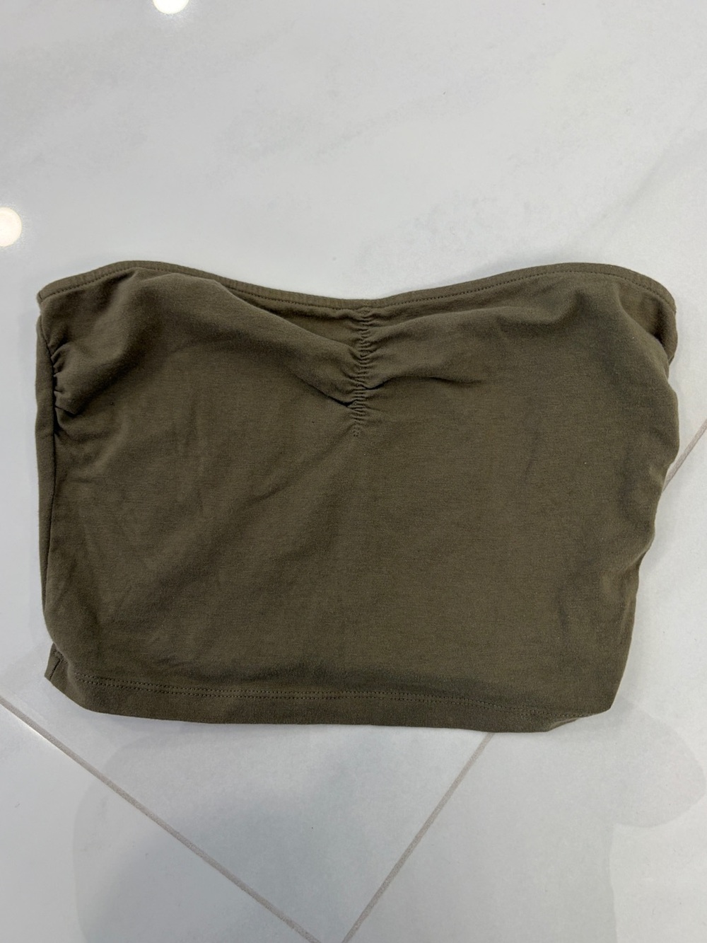 Garage Women’s Bandeau Olive Green Crop Top - Medium